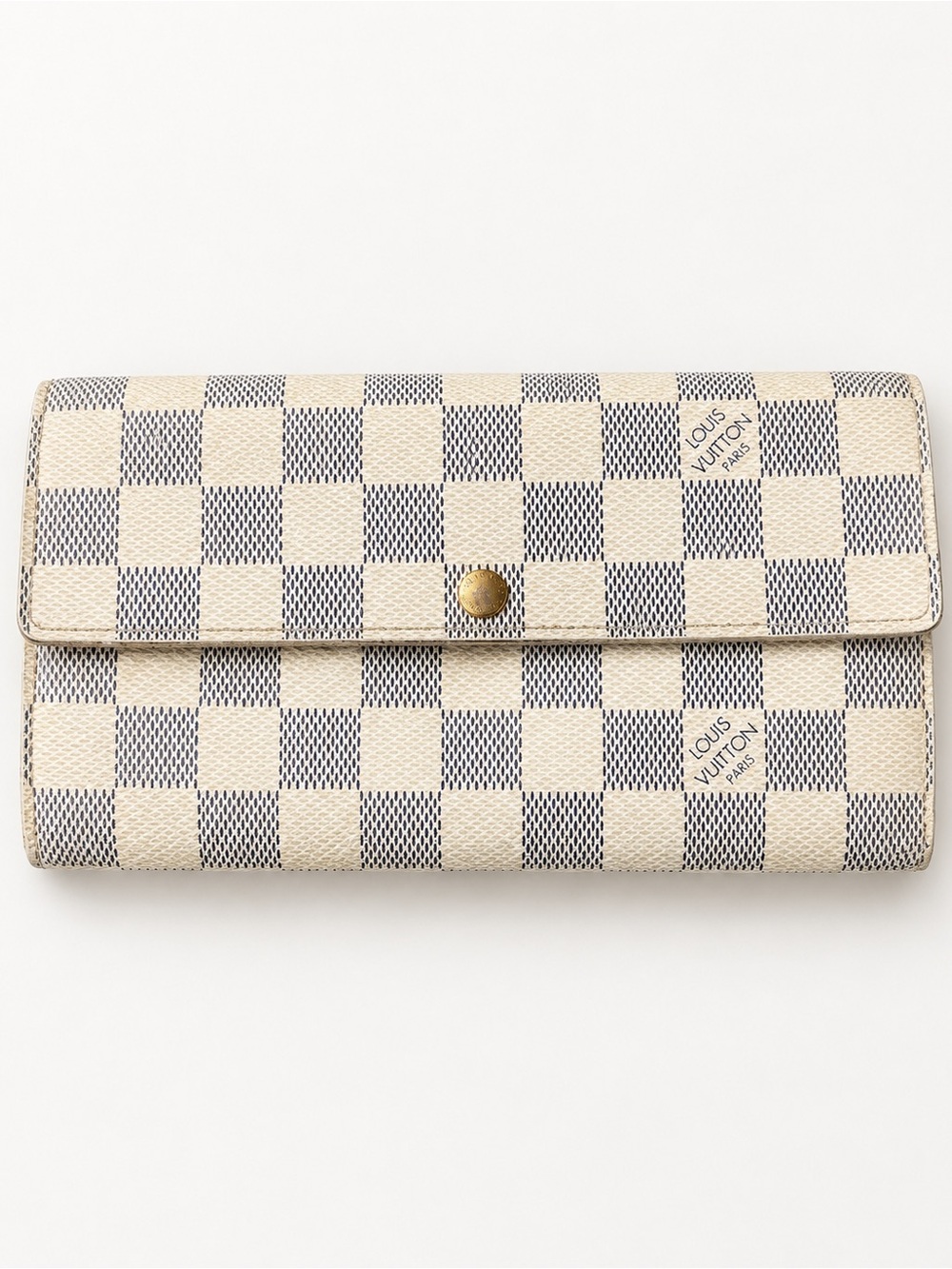 Authentic Louis Vuitton Sarah Wallet in Damier Azur Coated Canvas